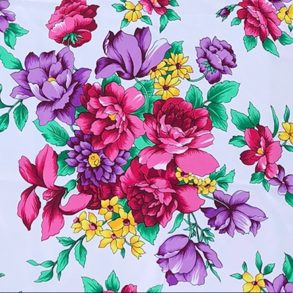 Large Square Pink Floral Scarf